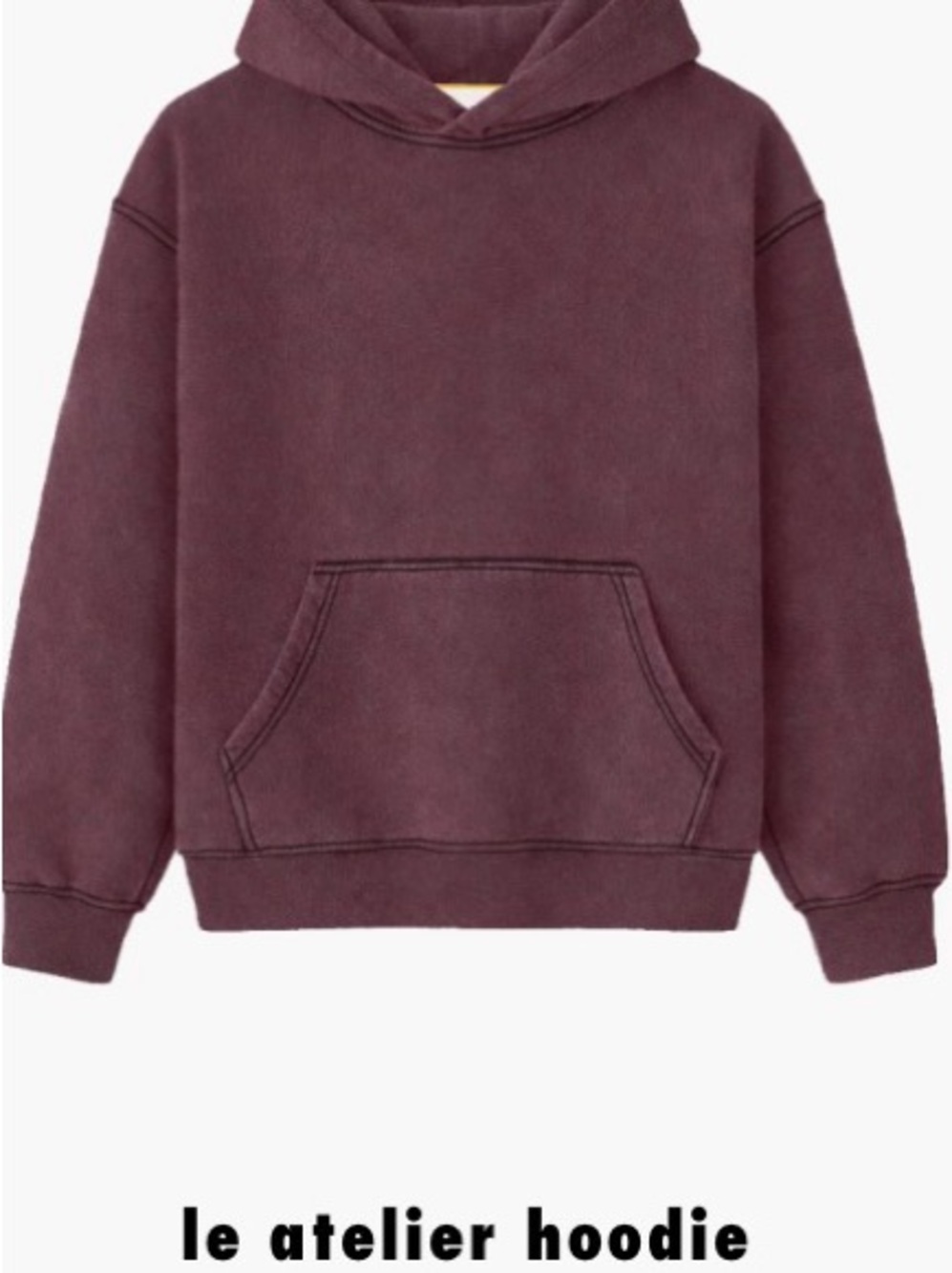 le atelier Maroon Pullover Hoodie - Unisex